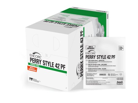 Gloves Surgical ENCORE® Perry® Style 42® PF Size 6 Sterile Pair Latex Extended Cuff Length Smooth White Not Chemo Approved (50PR/BX 4BX/CS) by Ansell Healthcare Products LLC  ID 5711101PF